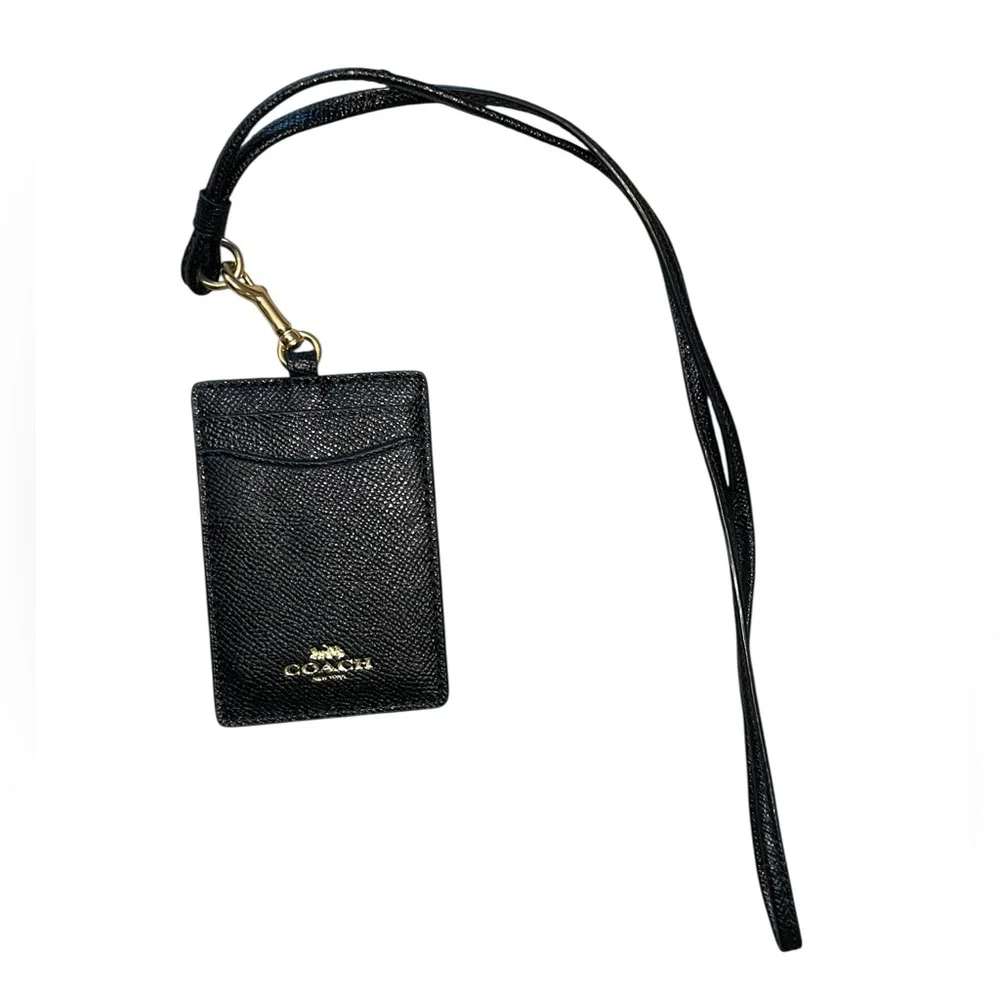 Coach Black Lanyard ID Holder